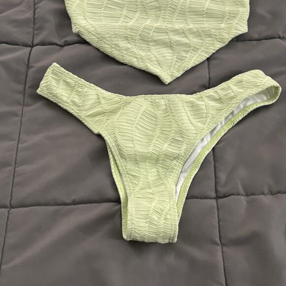 MakeMeChic Mint Green Bandeau Tankini High Cut Bikini Swimsuit NWOT Size S - Picture 5 of 11